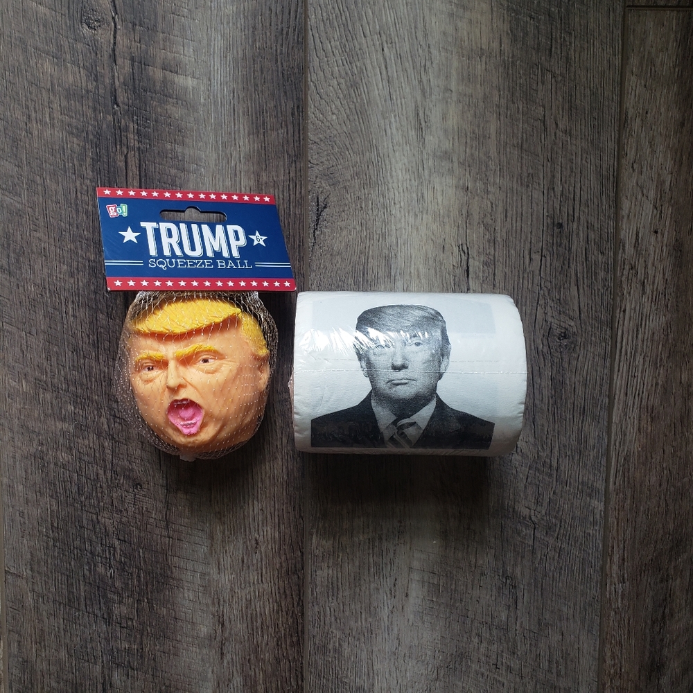 Trump toilet paper and squeeze  ball